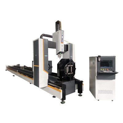 Fiber Laser Metal Square Rectangular Tube Pipes Profile Holes Cutting Machine H Beam Channel Angle Steel Fast Precise Cutter